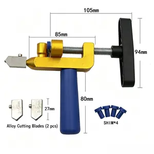 2-in-1 Glass & Tile Cutting Tool, Heavy-Duty Ceramic Tile Opener, Handheld Roller Cutter for Glass, Mirrors & Tiles