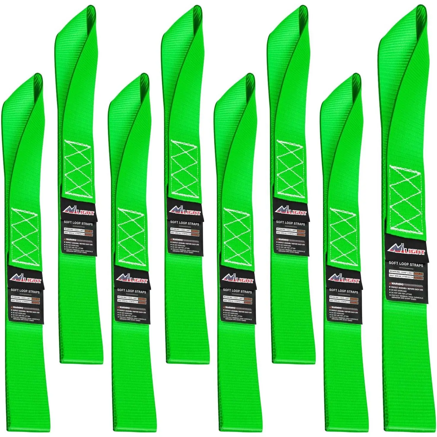 Nilight Heavy Duty Polyester Soft Loop Motorcycle Tie Down Straps (1.7×17"), 12000Lbs Max Break Strength, Diamond Stitching, Paint Safe, for Securing ATV, Truck, Dirtbike, Lawnmowers, Trailer Cargo
