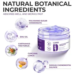 Luhns Massage Cream, Herbal Ingredients Gentle Soothing, Relaxes Joints Restore Flexibility, Lightweight Non-Greasy Texture, Pain Relief Gel