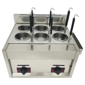 Yokoma Commercial 6-Hole LP Gas Pasta Cooker - 12L Large Capacity Fast-Heating Noodle Boiler for Restaurants, Food Trucks