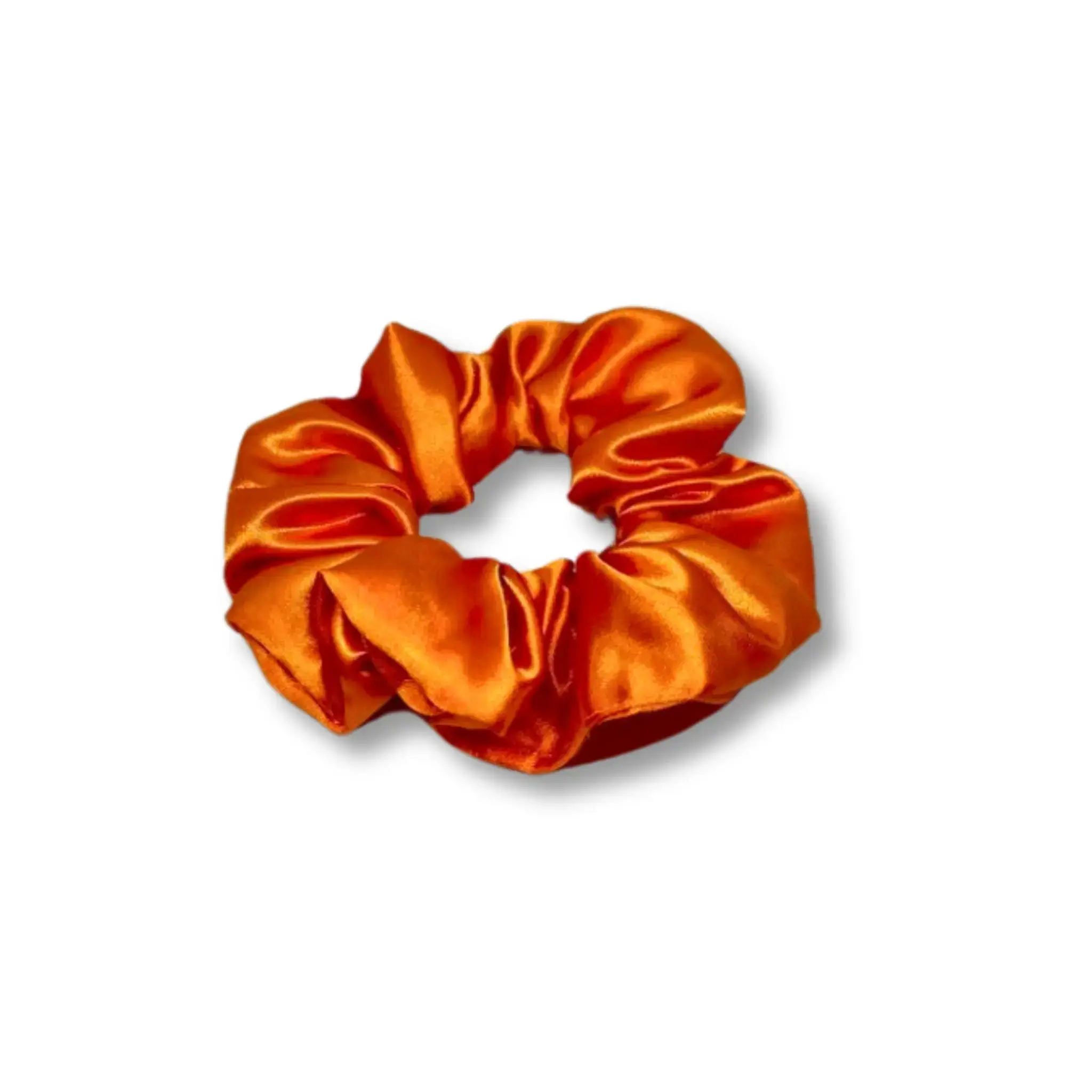 Mini Orange Silk Fall Scrunchie