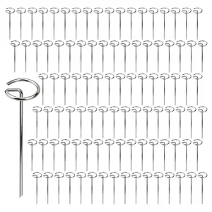 Garden Stakes G-Shape Round Top Pegs for Securing Ground Covers Weed Control Boards Tents Outdoor Projects