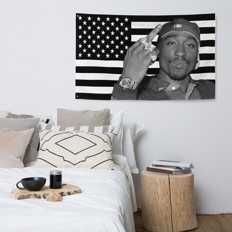 Tupac American Flag - Hip Hop Legend Tapestry 40in*60in Tapestry Decor