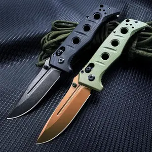 Tactical survival folding knife, G10 handle, high hardness blade, sharp edge, anti slip handle, outdoor camping survival EDC small knife, holiday gift for men Emergency Tool