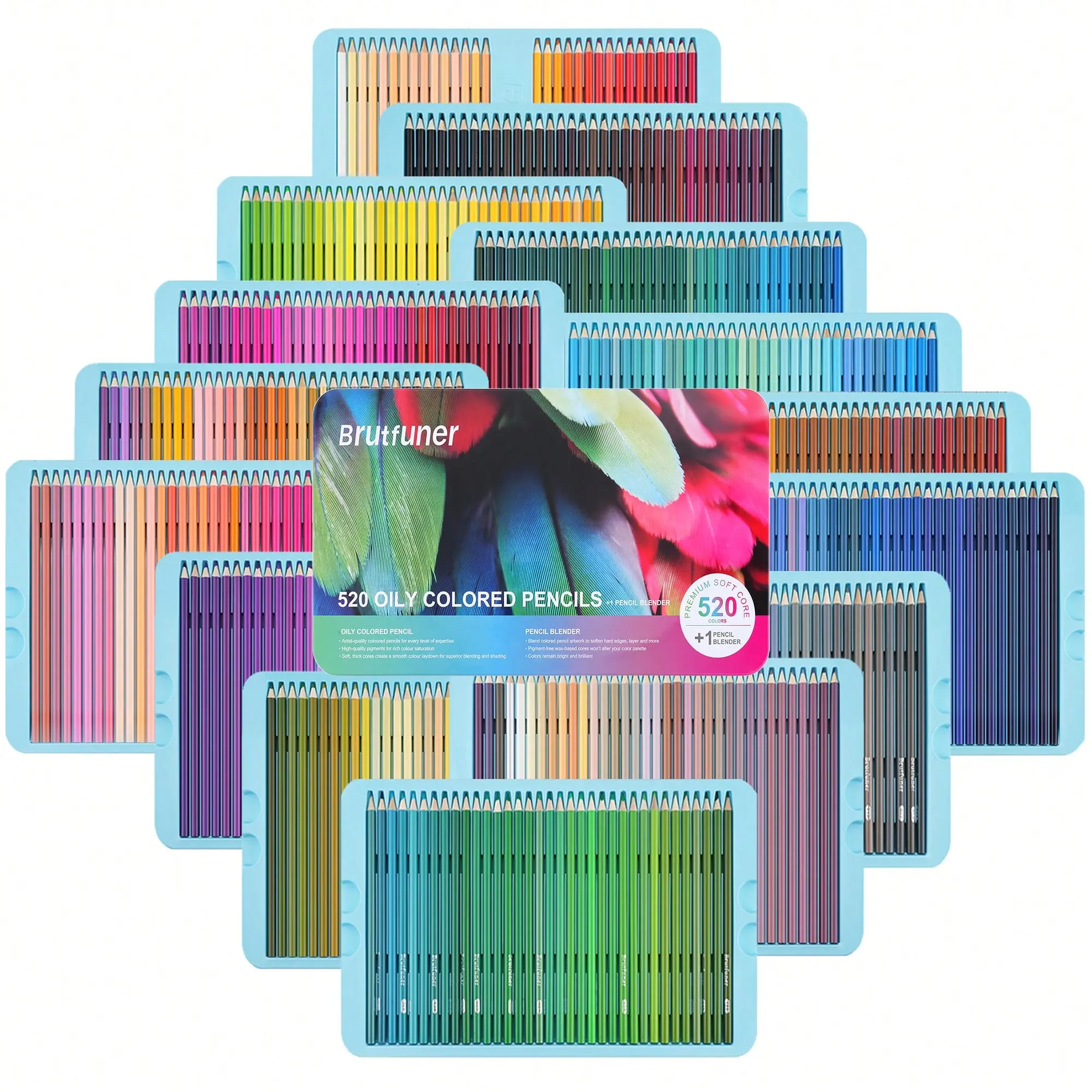 Colored Pencils,Set of 520 Color, Rich Pigmented Soft Core Coloring Pencils, Pre-sharpened Color Pencil Set, Artist Quality Colored Pencils for Adult Coloring, Artists Drawing