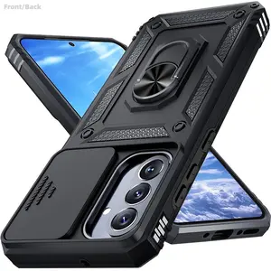 Durable Protective Phone Cover Designed for Samsung Cellphone Models A55, A56, A36, A35 5G, A17, A07, A06, A25, A53, A05S, A15, A16, Featuring a Sliding Camera Lens Protection Ring And a Stand, Casing, Smartphone