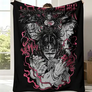 Jujutsu Kaisen Choso Blood Manipulator Figure Print Blanket - Ultra-Soft Comfy, Lightweight Breathable Textile Throw for Bedroom, Sofa