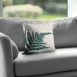 Begin Home Decor C1PT1414FKHDN8 14 x 14 in. Fern Bathroom Green Poly Twill Throw Pillow - Home Decor Insert