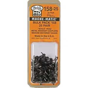 Kadee 158-25 Scale Head  Whisker Coupler, 9/32" (medium) Centerset (25 Pair)