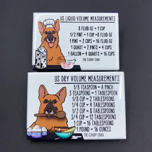 Belgian Malinois Kitchen Measuring Chart Magnet Set, Dog Baking and Cooking Conversion Table Magnets, Set of 2 (2x3") Handmade Magnets