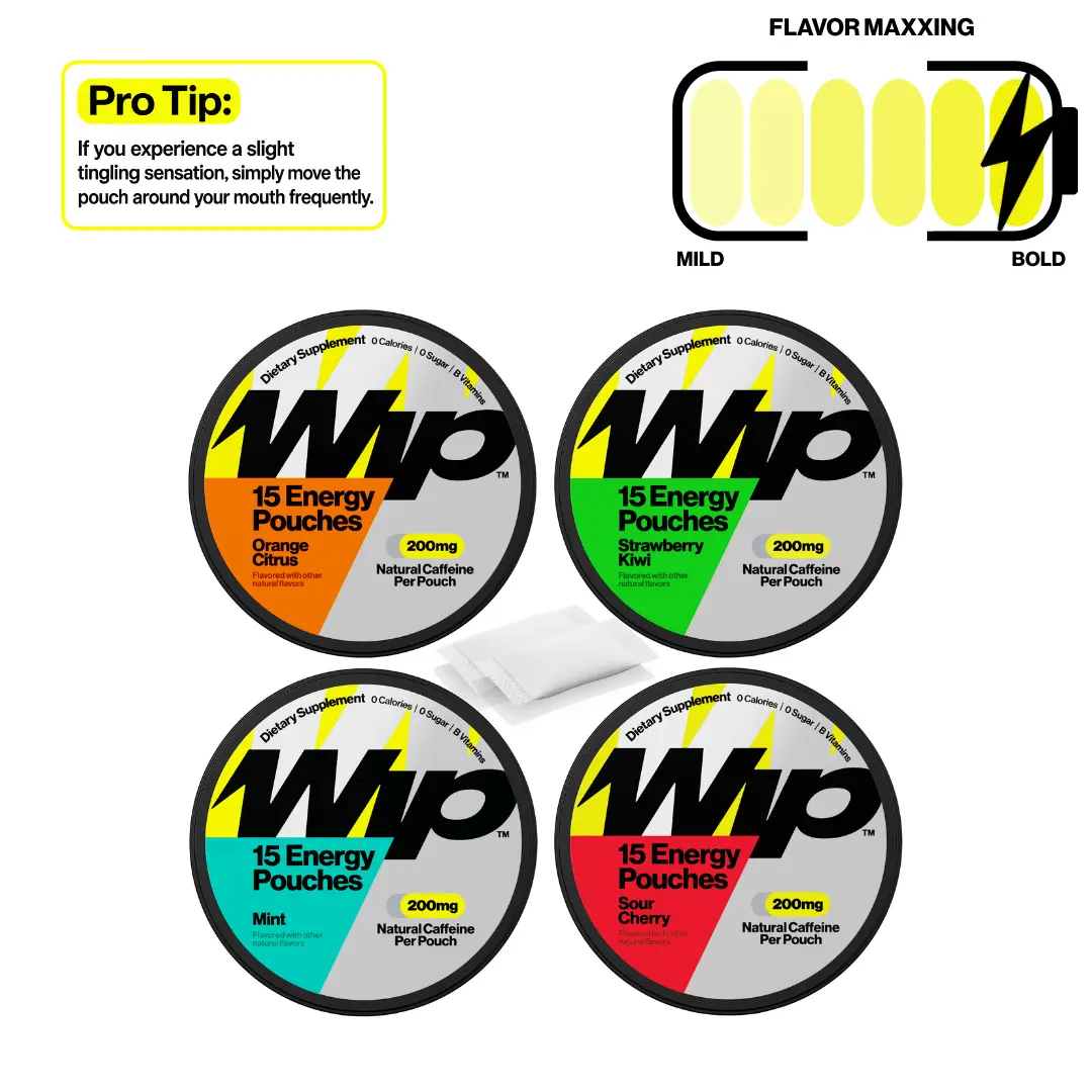 Wip Caffeine Pouches | 200mg Per Pouch | Sampler Packs Wip Caffeine Pouches | 200mg Per Pouch | Sampler Packs