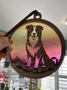 Border Collie Suncatcher for Sunny Window