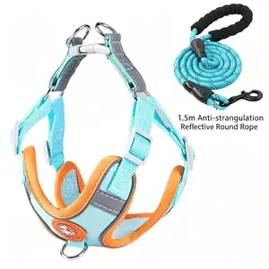 Traction Dog Harness: No choke collar required; features reflective properties; adjustable to fit small, medium, and large dogs; padded back for a comfortable fit and great wearing experience for your pet，dogaccessories ，accessories