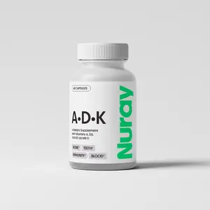 Nuray ADK Supplement - Essential Vitamin Complex for Immune Support, Bone Health, and Energy - Dietary Supplement with Vitamin A, D3, & K2 (as MK-7) - Vegetarian, Gluten Free & Soy Free - 60 Capsules Edible Healthcare Healthy Calcium Fitness