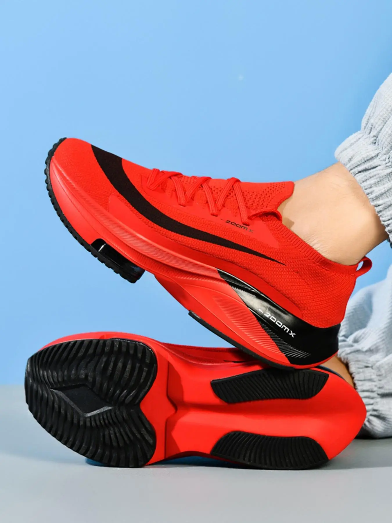 Men's Letter & Striped Print Lace Up Running Shoes, Casual Sporty Breathable Comfortable Air Sole Sneakers, Male All-match Round Toe Sports Shoes for