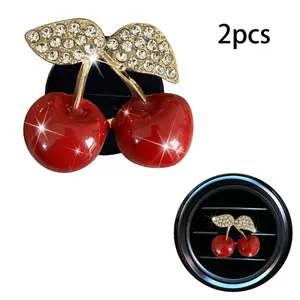 2pcs Cute Cherry Car Air Vent Clips, No Scent, Decorative Car Air Vents, Car Accessory, Model Xinghao 9527, Ca Prop 65 Re/ca Prop 65 Ca Not Applicable