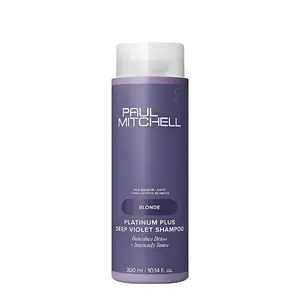 Paul Mitchell Platinum Plus Deep Violet Cleanser Shampoo - Fragranced with Cucumber & Floral Notes, Brass-Banishing Haircare, Intensely Tones for Blonde or Gray/Silver Hair