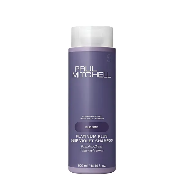 Paul Mitchell Platinum Plus Deep Violet Shampoo, Toning Haircare to Cool Brassiness in Blonde & Silver Hair, Vegan with Floral Cucumber Scent