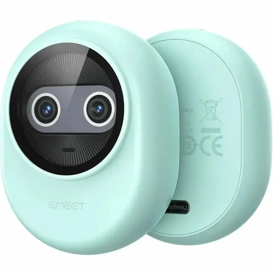 EMEET Piko (Green) Dual-Lens 4K Webcam with AI-Assist and Privacy Panda Design