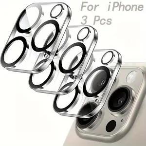 3-Pack Tempered Glass Camera Lens Protectors For Iphone16/15/14/13/12/11 Plus/Pro/ProMax - Anti-Scratch, 9H Hardness, HD Clear, Easy to Install and Case Friendly, Protective Glass