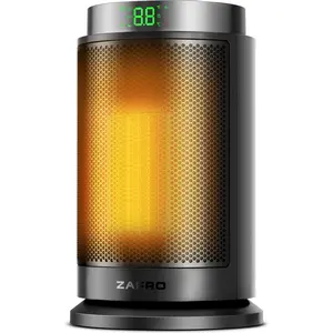 ZAFRO Space Heater, Ultra Quiet Portable Electric Heaters for Indoor Use with Thermostat, 1500W PTC Ceramic Fast & Wide-Angle Heat, 8 Safety Features, 5 Modes, 24H Timer for Home, Office, Bedroom