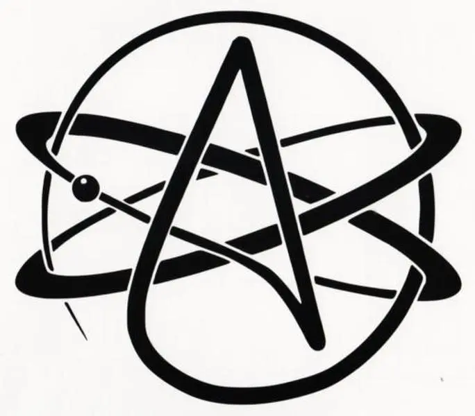 Ranger Products Atheist Symbol Vinyl Decal Car Window Wall Laptop Sticker Die Cut Vinyl Decal for Windows Cars Trucks Tool Boxes laptops MacBook - virtually Any Hard Smooth Surface