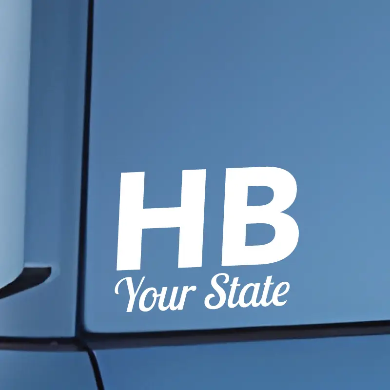 HB Holler Boy with Your State - Vinyl Decal for Cars, Trucks and More