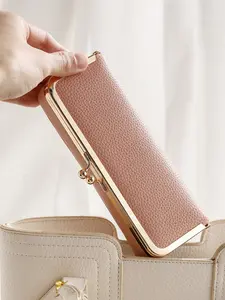 1-Piece Women's PU Leather Clutch Wristlet Pouch — Portable Eyeglasses Case, Sunglasses & Shades Organizer, Eyebrow Pencil Holder, Cosmetic Pouch, and Jewelry Bag
