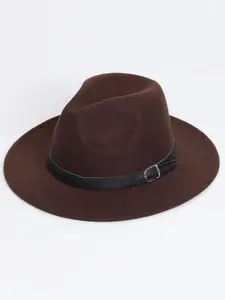 Solid color felt hat, British retro jazz hat, men's and women's flat brimmed gentleman's hat, flat top hat, Flat Bill Hat, Vintage Hat