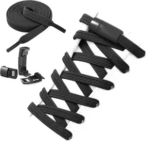 Flat Elastic No Tie Shoe Laces for Sneakers, Stretch Tieless Shoelaces for Kids & Adults, Flat Shoes Strings