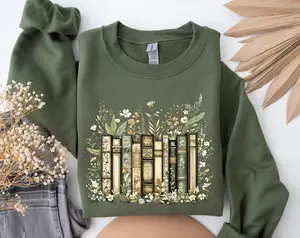 Flower Books Sweatshirt, Book Lover Sweatshirt, Floral Sweater, Book With Flowers, Teacher Sweatshirt, Librarian Sweatshirt, Book Lover Gift