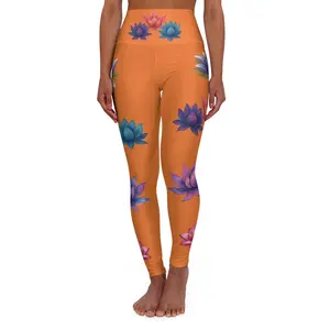 Watercolor Lotus High Waisted Yoga Leggings | Fitness, Meditation, Activewear, Yoga, Exercise Gear