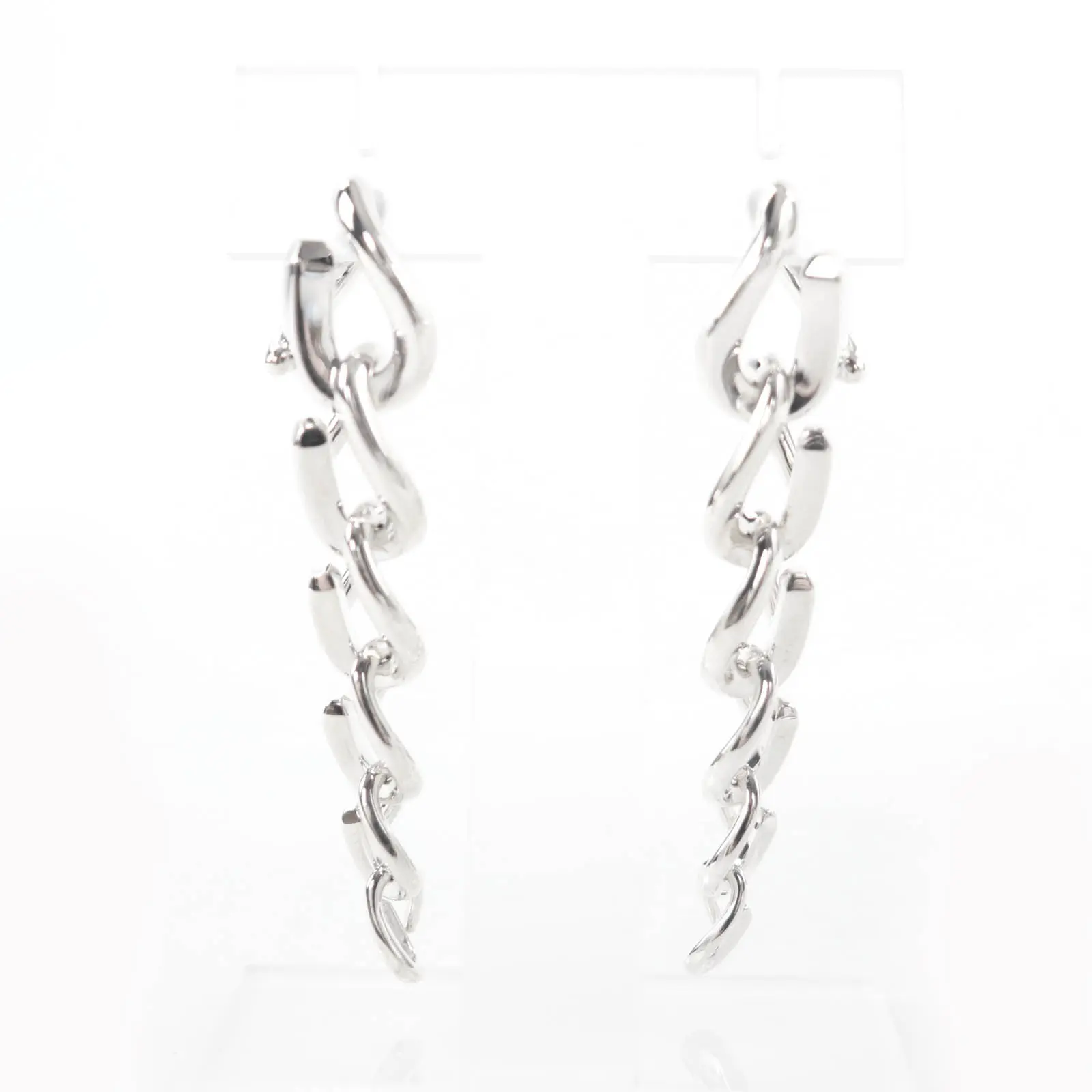 Pre-owned Tiffany & Co. Sterling Silver 925 (Ag925) Small Leather Goods TIFFANY&Co. Pierce Forge Drop Link AG925 Earrings