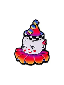 Cute Circus Clown Brooch Pin, Gothic Absurd Style Badge, Fun Fashion Jewelry Accessory for Backpacks & Clothing, All Seasons Wear