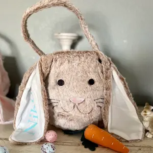 Plush Bunny Easter Basket, Easter Bunny, Kids Easter Basket