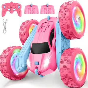 MIDIVIX Wireless Controller Car - 2.4GHz Double-Sided 360° Flip RC Crawler Stunt Toy, USB-C Modular Battery, Outdoor Toy for Kids Ages 4-10, Pink Birthday Gift for Girls, DealsForYouDays, SummerVibes, Wireless Controller Cars