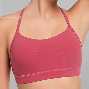 Yvette Comfortable & Breathable Y-Strap Scoop Neck Sports Bra with Removable Pads, Light Support for Yoga, Workouts & Everyday Wear