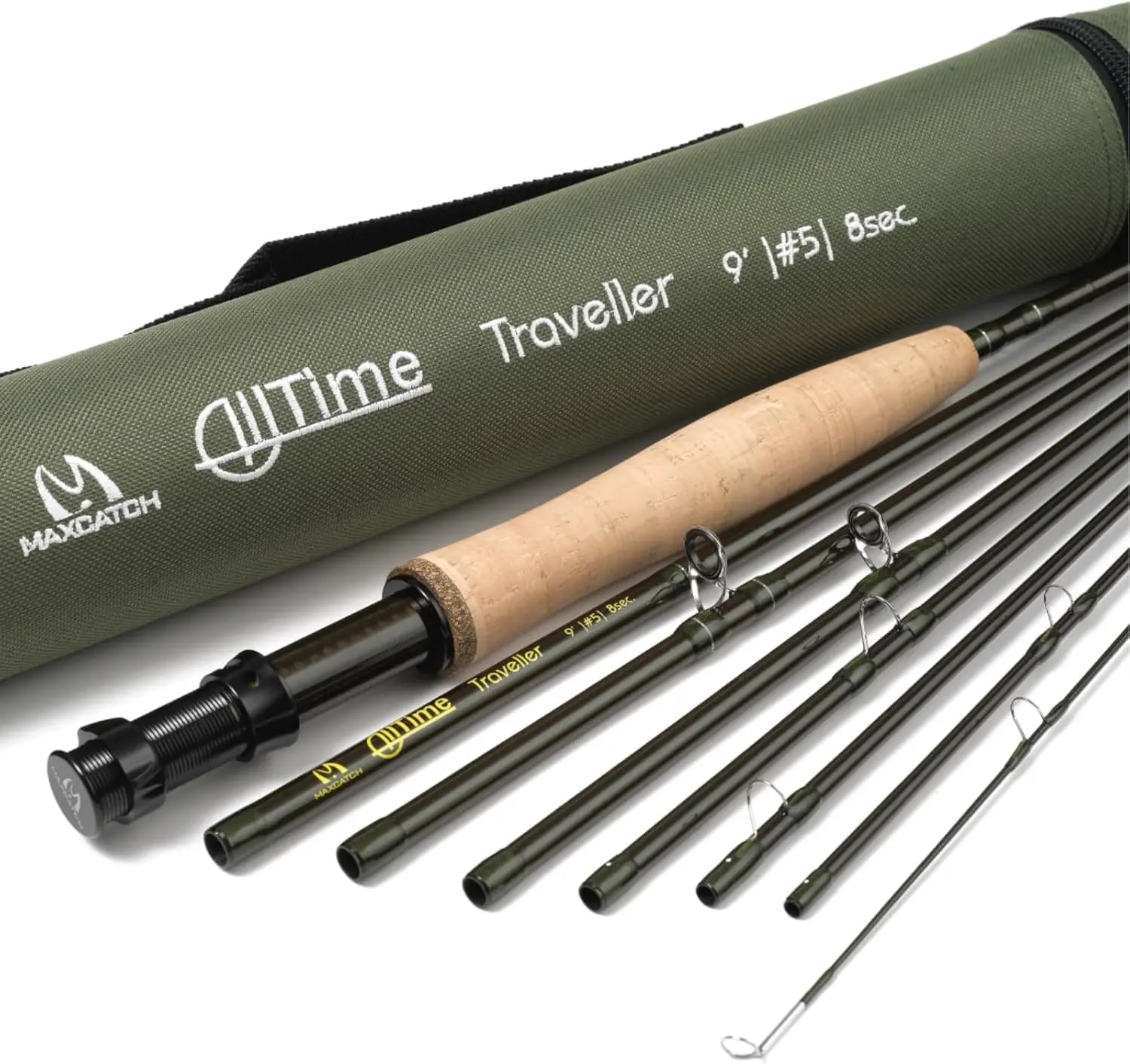 Maxcatch Alltime Travel Fishing Rod-Ultra Compact for Backpacking 8-Piece 9ft with Rod Tube (Size: 5/6/8wt)