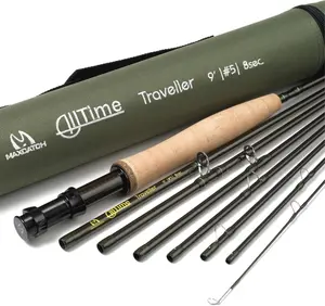 Maxcatch Alltime Travel Fishing Rod-Ultra Compact for Backpacking 8-Piece 9ft with Rod Tube (Size: 5/6/8wt)