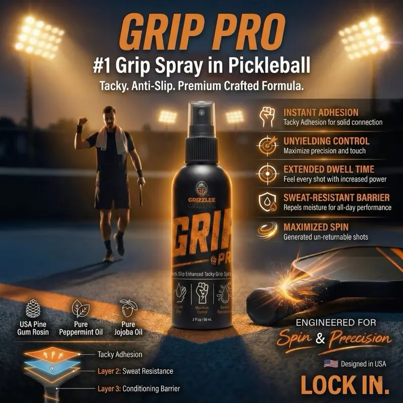 Grizzlee Gripz Tacky Grip Spray - #1 in Pickleball