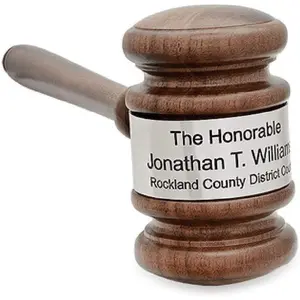 The Judge Personalized Wooden Gavel with Silver Band
