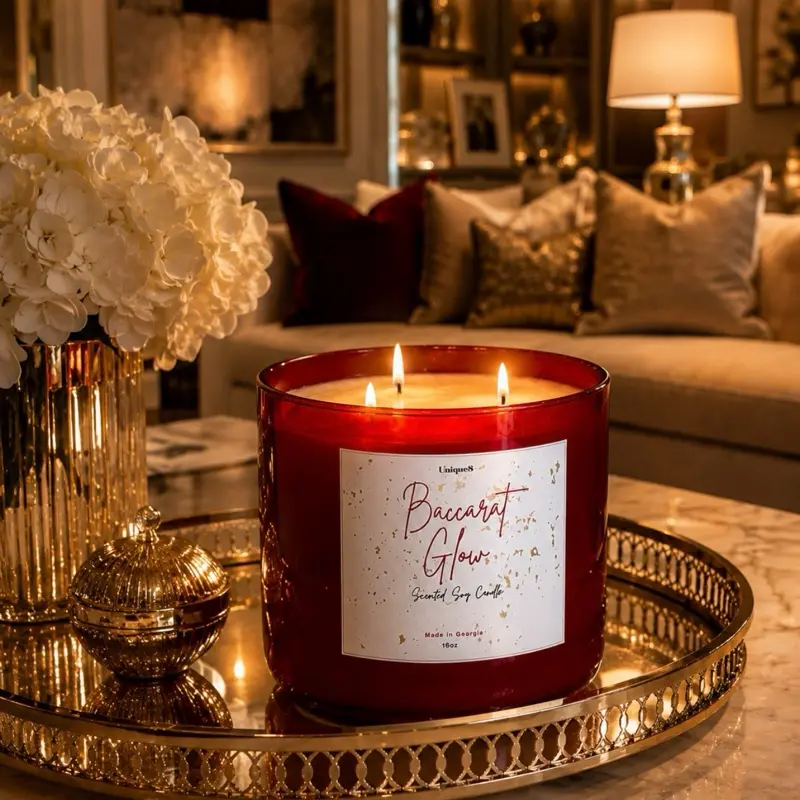 Baccarat Glow Inspired by Baccarat Rouge 540 Soy Wax Candle Decor Scented Aroma Perfume Freshener