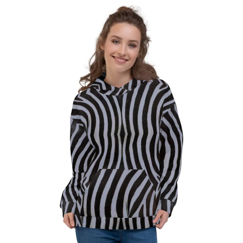 Recycled Unisex Hoodie - Grey Zebra - Women