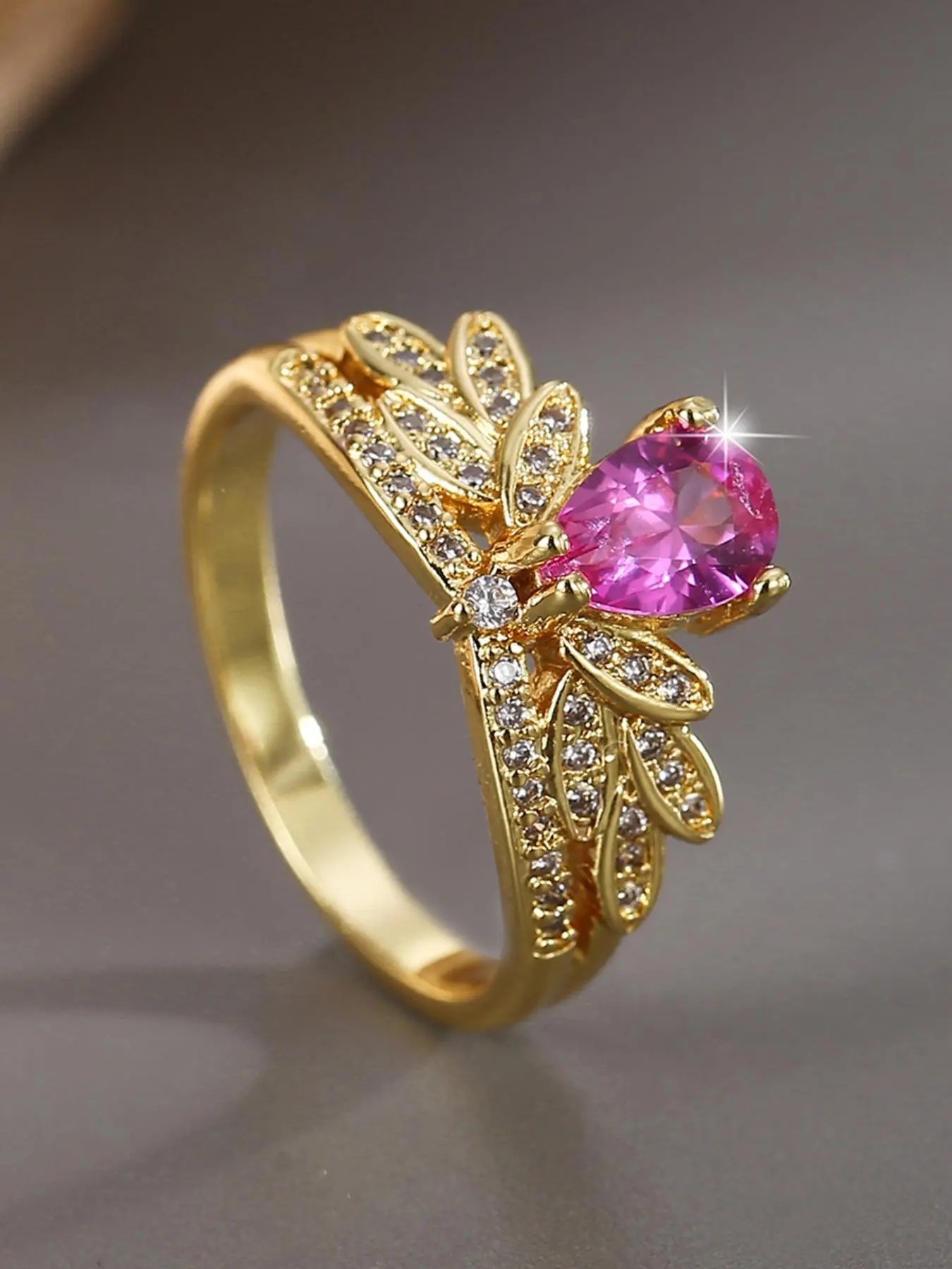Elegant Rhinestone Decorated Ring, 2024 New Style Fashion Accessories for Women & Girls, Trendy All-match & Exquisite Engagement Ring for Birthday Gift