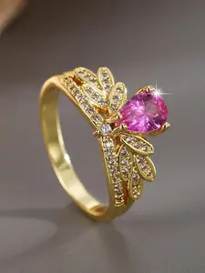 Elegant Rhinestone Decorated Ring, 2024 New Style Fashion Accessories for Women & Girls, Trendy All-match & Exquisite Engagement Ring for Birthday Gift