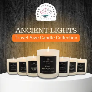 Travel Size Candle Gift Set Ancient Lights Handcrafted Soy Candles for Aromatherapy & Chakra Healing Scents Ideal for On-the-Go Use