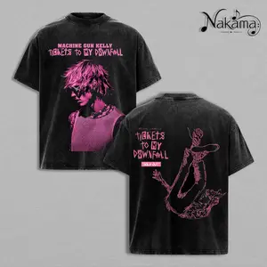 Machine Gun Kelly (MGK) - Tickets To My Downfall Shirt 100% Cotton Acid Wash T-Shirt, Lost Americana Tour Shirt, Kells Fans T- Shirt, EST Family Shirt, EST 4 LIFE Fans, Hiphop Merch, Streetwear Y2k Shirt Rap Fan Merch