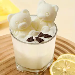 New Four-Grid Bear Ice Cube Mold Silicone Ice Tray Home Use Popsicle Ice Cream Freezer Ball Box Ice Maker