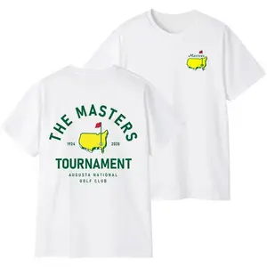 2026 Masters Tournament 92nd Anniversary Graphic Tee Vintage Washed Heavyweight Cotton Oversized Streetwear Augusta National Golf Tournament 1934–2026 Champions List Print Unisex Crew Neck Short Sleeve Casual Top Classic Golf Fan Aesthetic Soft Breathable