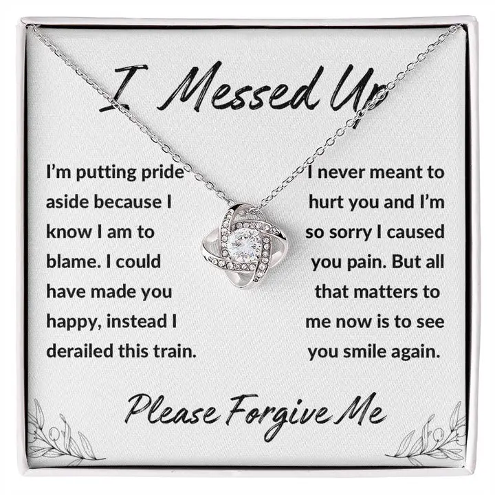 I Messed Up, Apology Gift for Ex Wife Girlfriend Friend Daughter - Love Knot Necklace